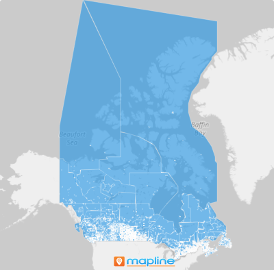 Map of Canada Census Subdivisions