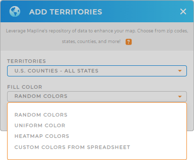 Color-code your U.S. counties territory map in seconds
