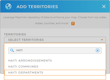 Add Haiti departments to your map in Mapline