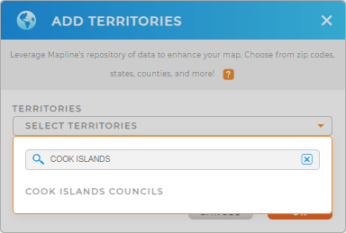 Add Cook Islands councils to your map in Mapline