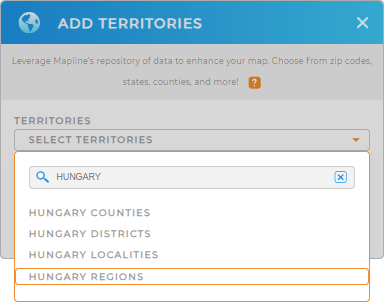 Add Hungary regions to your map in Mapline