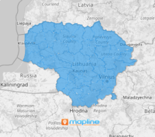 Map of Lithuania municipalities