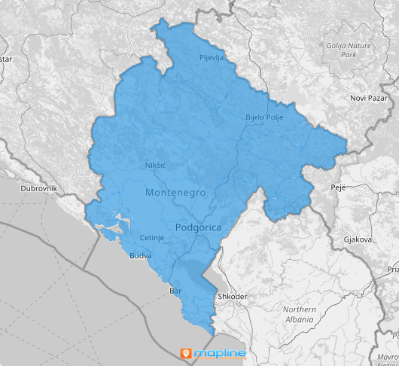 Map of Montenegro Municipalities