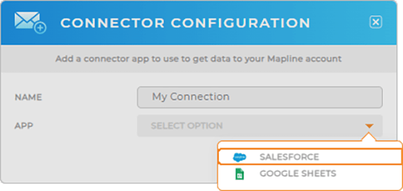 Add a new Connector for Salesforce in Mapline