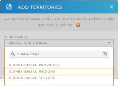 Add Guinea-Bissau regions to your map in Mapline