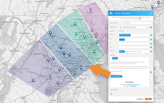 Location-based, automated communications