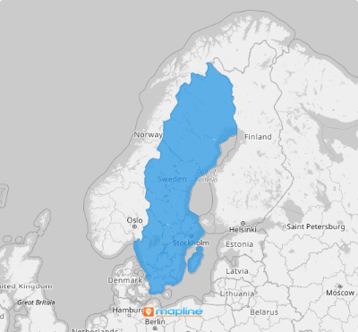 Map of Sweden counties