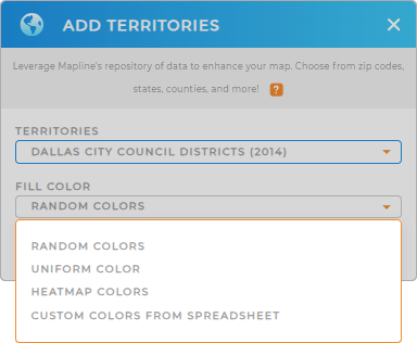 Color-code your Dallas City Council Districts territory map in seconds