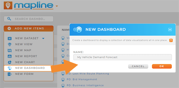 Create a vehicle management dashboard