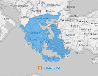 Map of Greece regions