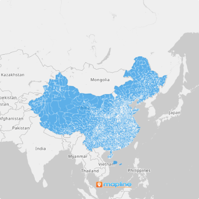 Map of China counties
