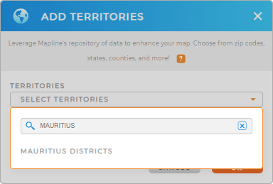 Add Mauritius districts to your map in Mapline