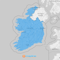 Map of Ireland counties