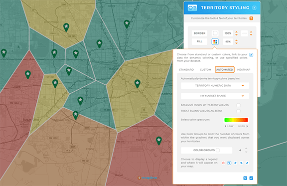 Visualize your market share on a map