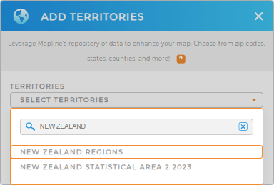 Add New Zealand regions to your map in Mapline