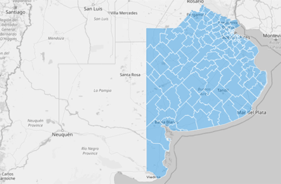 Map of Argentina Partidos - Buenos Aires Province