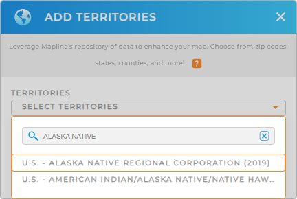 Add Alaska Native Regional Corporation to your map in Mapline