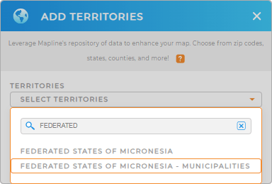 Add Federated States of Micronesia Municipalities to your map in Mapline