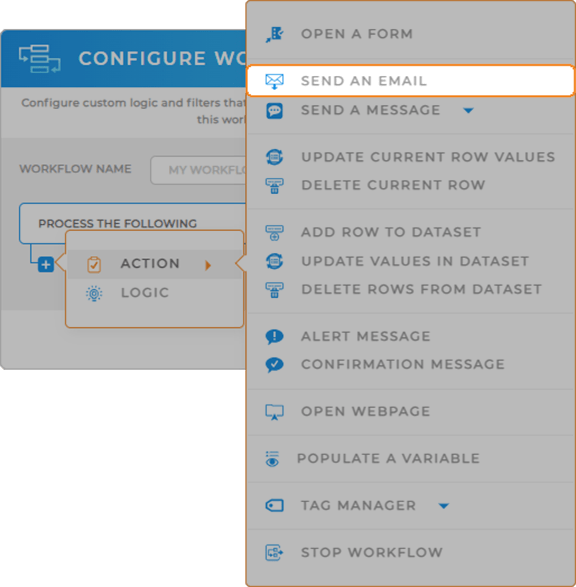 Add actions to your Mapline workflows: send automated emails triggered by specific actions