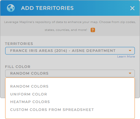 Color-code your France IRIS Areas territory map in seconds