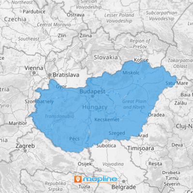 Map of Hungary regions