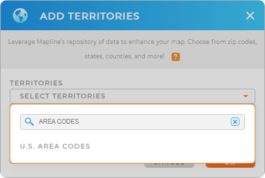 Add U.S. area codes to your map in Mapline