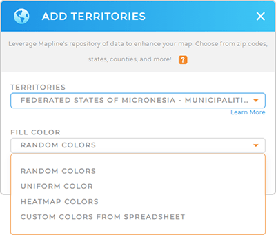 Color-code your Micronesia Municipalities territory map in seconds