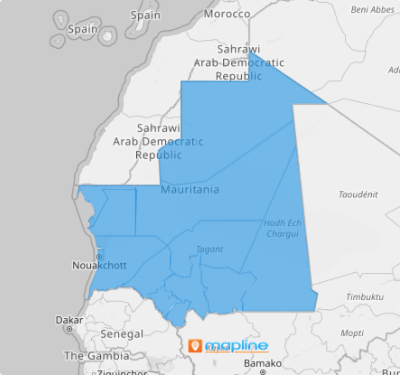 Map of Mauritania Regions