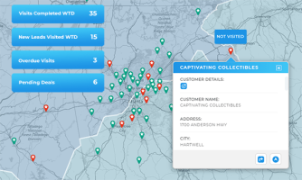 Real-time sales maps: keep a high-level overview of your team's performance