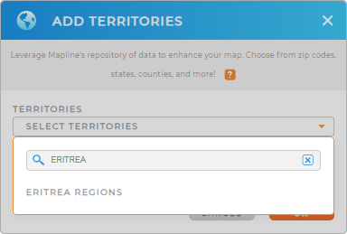 Add Eritrea regions to your map in Mapline