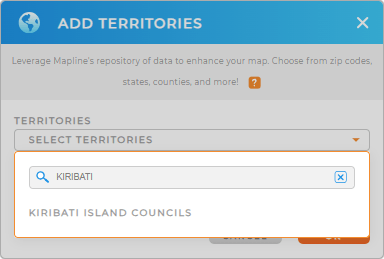 Add Kiribati island councils to your map in Mapline