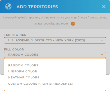 Color-code your New York State Assembly Districts territory map in second