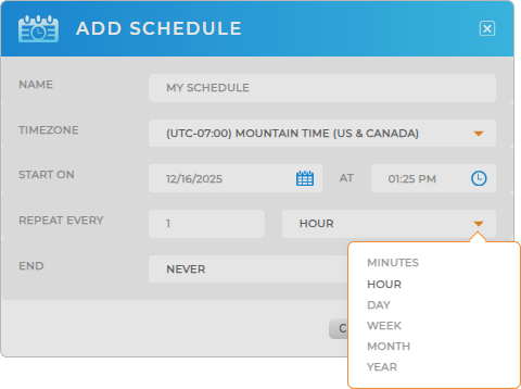 Configure schedule automations in Mapline