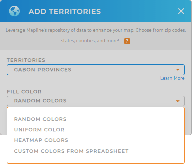 Color-code your Gabon provinces map in seconds