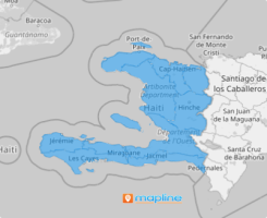 Map of Haiti departments