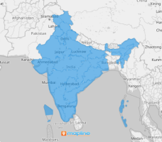 Map of India states and territories