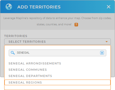 Add Senegal Regions to your map in Mapline