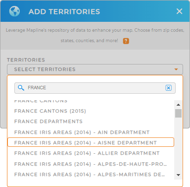 Add France IRIS areas to your map in Mapline