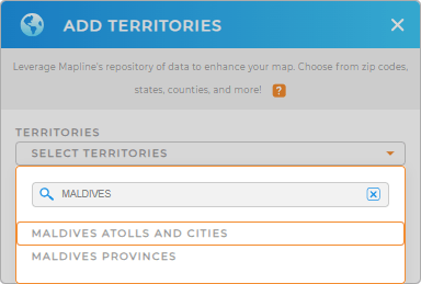 Add Maldives atolls to your map in Mapline