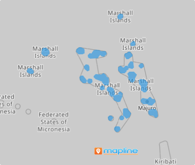 Map of Marshall Islands and atolls