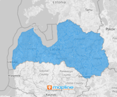 Map of Latvia municipalities