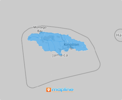 Map of Jamaica parishes