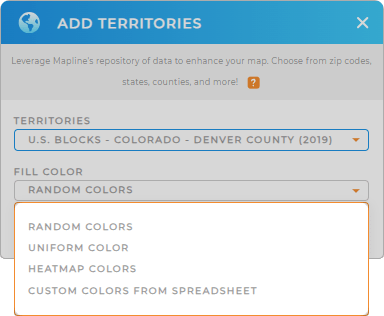 Color-code your U.S. blocks territory map in seconds