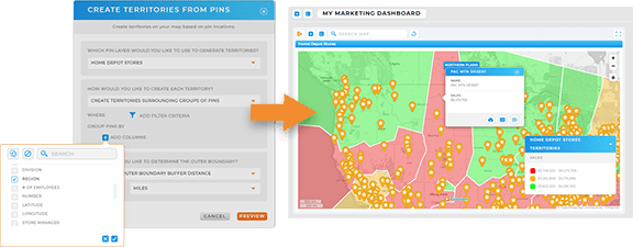 Visualize sales by region