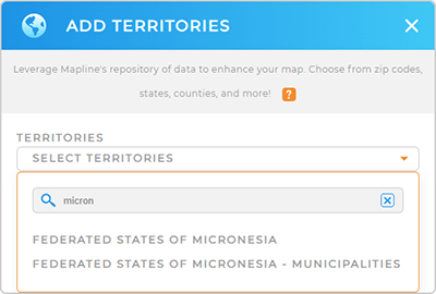 Add Micronesia Municipalities to your map in Mapline