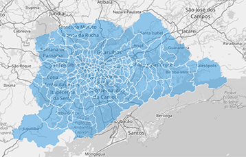 Map of Brazil Counties (including São Paulo and Florianópolis)