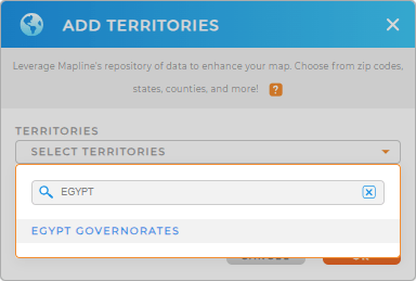 Add Egypt governorates to your map in Mapline