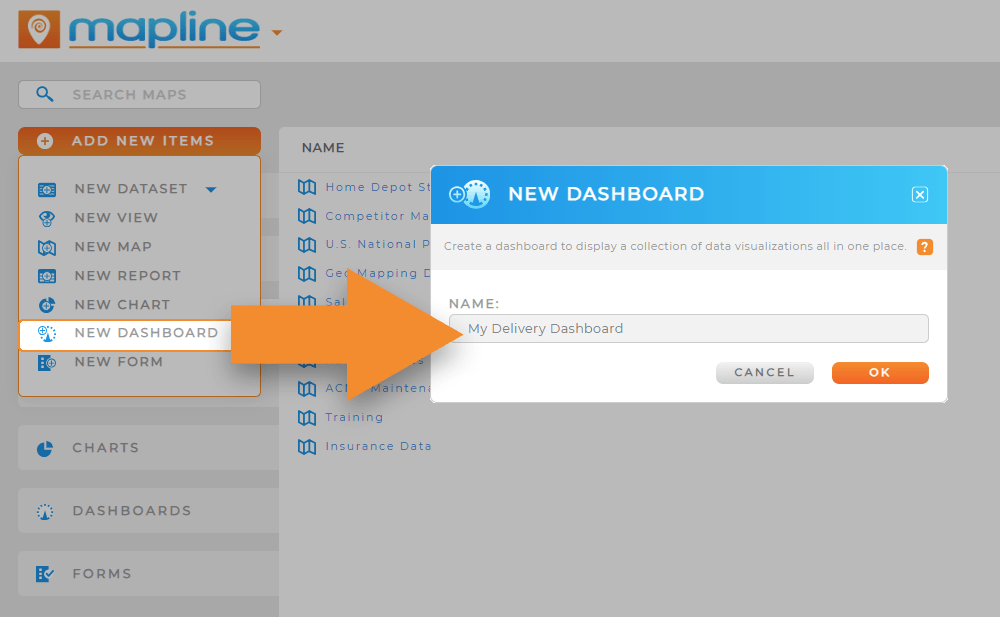 Create a custom driver dashboard in Mapline