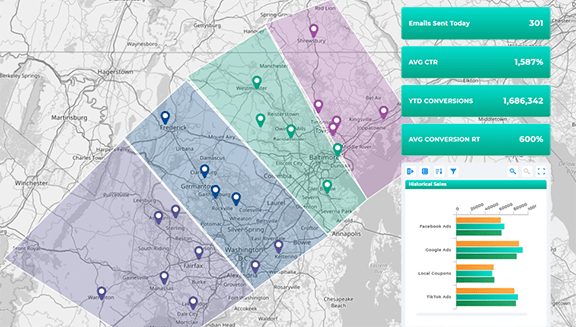 Location-driven campaign management for marketers