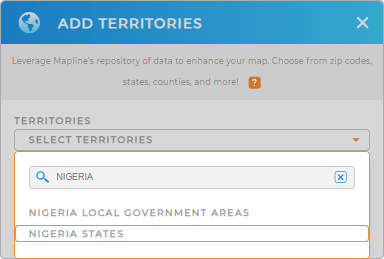 Add Nigeria states to your map in Mapline